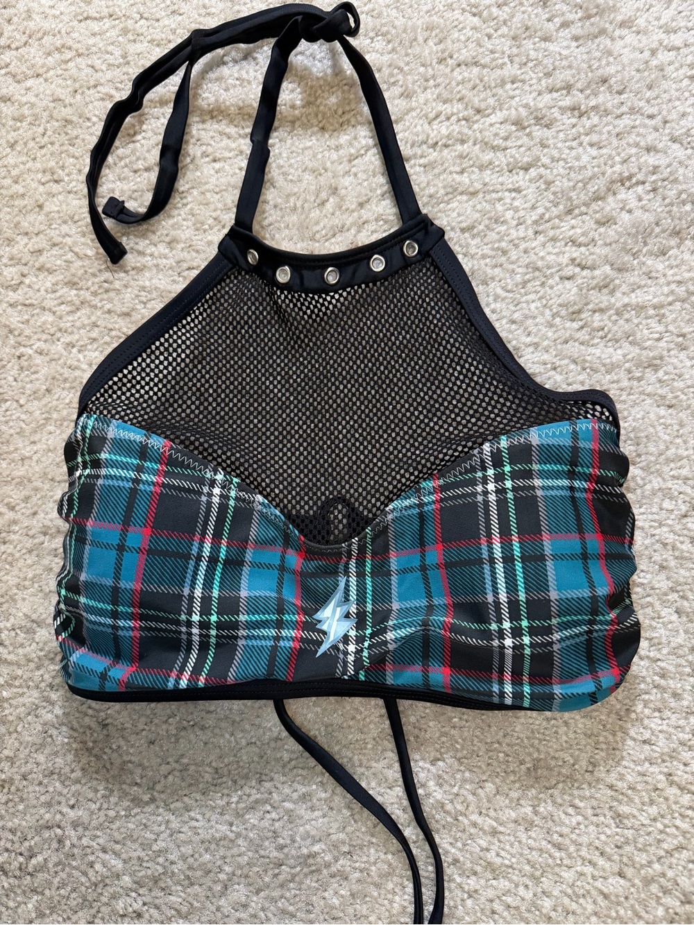 Monster High Frankie Stein Padded Halter Swim Top from Hot Topic Small